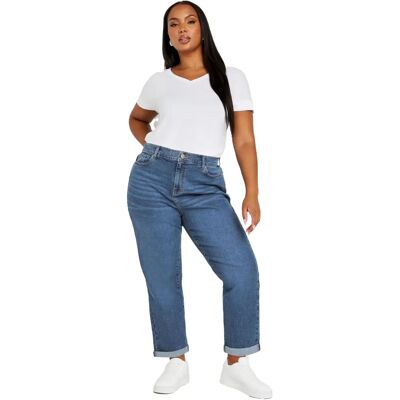 Yours Curve Mid Blue Boyfriend Jeans - Jeans Yours Curve Mid Blue Boyfriend Jeans - Jeans