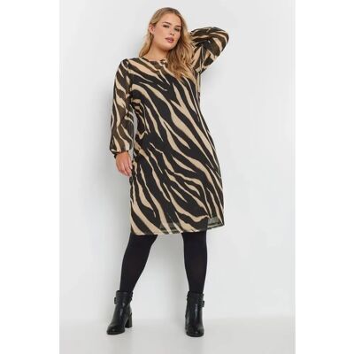 Yours Black Zebra Mesh Mini Dress - Mini Dress Yours Black Zebra Mesh Mini Dress - Mini Dress
