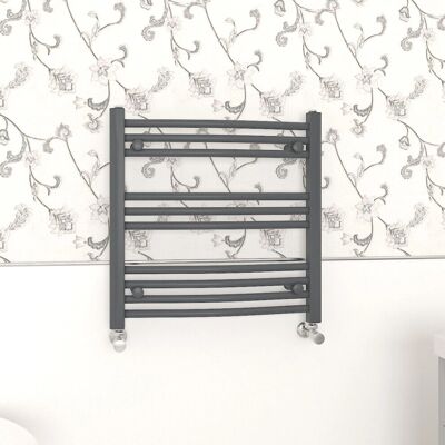 NRG - Curved Central Heating Towel Rail - Anthracite - 600x600mm NRG - Curved Central Heating Towel Rail - Anthracite - 600x600mm