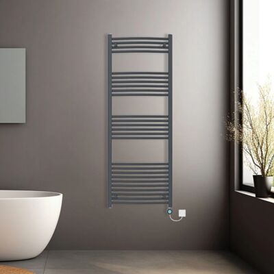NRG - Anthracite 1600x600 - Curved - Electric - Towel Rail NRG - Anthracite 1600x600 - Curved - Electric - Towel Rail