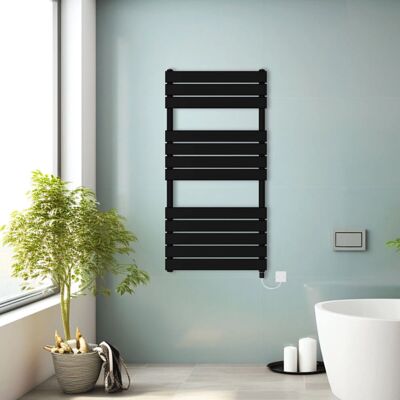 NRG - Flat Panel Warmer - Black - 1200x600mm - Towel Rail NRG - Flat Panel Warmer - Black - 1200x600mm - Towel Rail