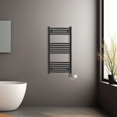 NRG - Curved Electric Towel Rail - Black - Towel Rail NRG - Curved Electric Towel Rail - Black - Towel Rail