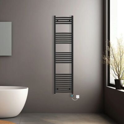 NRG - 1600x400 Curved - Black - Electric Heated Towel Rail NRG - 1600x400 Curved - Black - Electric Heated Towel Rail