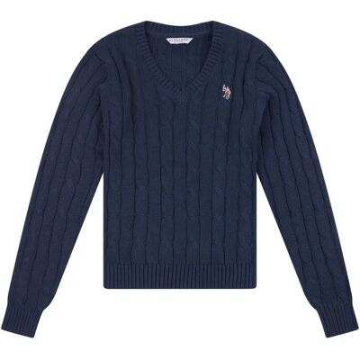 U.S. Polo Assn. Pull-over en maille à col rond pour femmes - Gilet - Publicité U.S. Polo Assn. Pull-over en maille à col rond pour femmes - Gilet - Publicité