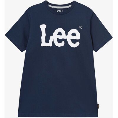 Lee Marineblå Blazer Børnet-shirt - T-Shirt - Wobbly Logo Lee Marineblå Blazer Børnet-shirt - T-Shirt - Wobbly Logo