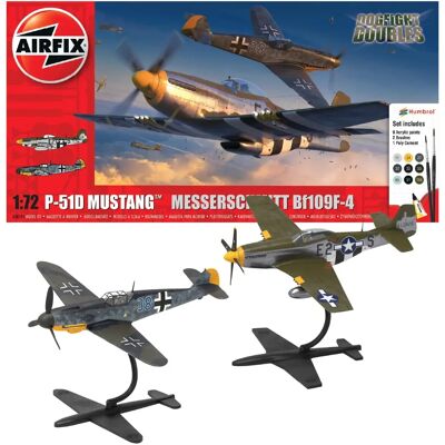 Zestaw Airfix P-51D Mustang i Bf-109F-4 Duel - Modele samolotów WWII Zestaw Airfix P-51D Mustang i Bf-109F-4 Duel - Modele samolotów WWII