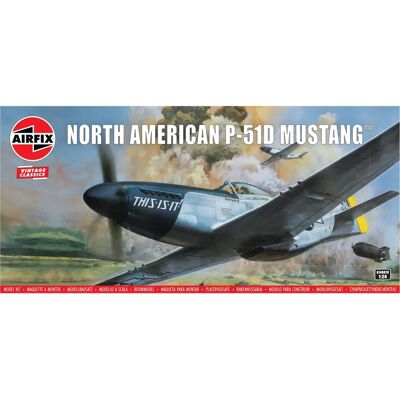 Airfix P-51D Mustang Modellbyggsats - WWII Flygplan - Skala 1:24 Airfix P-51D Mustang Modellbyggsats - WWII Flygplan - Skala 1:24