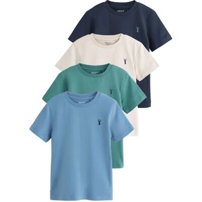 Unknown - Stag-embroidered Crew Neck - T-shirt Unknown - Stag-embroidered Crew Neck - T-shirt