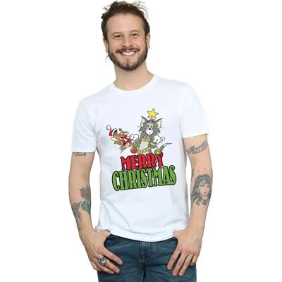 Absolute Cult Tom And Jerry Schwarzes Herren Weihnachtsbaumkugeln T-Shirt - T-Shirt Absolute Cult Tom And Jerry Schwarzes Herren Weihnachtsbaumkugeln T-Shirt - T-Shirt