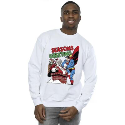 Absolute Cult DC Superman Santa Sweatshirt - Offiziell Lizenz Weiß XXL Absolute Cult DC Superman Santa Sweatshirt - Offiziell Lizenz Weiß XXL