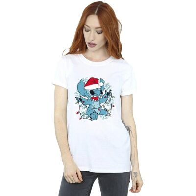Disney Lilo und Stitch Weihnachtslichter Sketch Damen T-Shirt Disney Lilo und Stitch Weihnachtslichter Sketch Damen T-Shirt