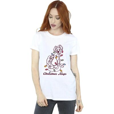 Absolute Cult Disney Damen Lady And The Trump Weihnachtsumarmungen T-Shirt - Weiß - T-Shirt Absolute Cult Disney Damen Lady And The Trump Weihnachtsumarmungen T-Shirt - Weiß - T-Shirt