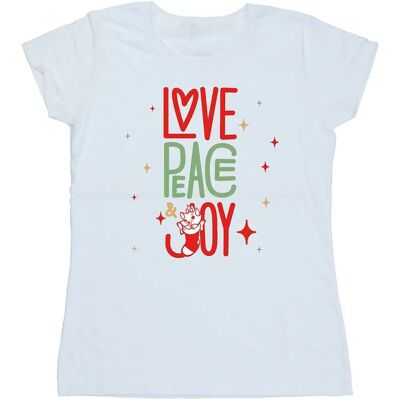 T-shirt Disney Marie Love Peace Joy - Donna Cotone T-shirt Disney Marie Love Peace Joy - Donna Cotone