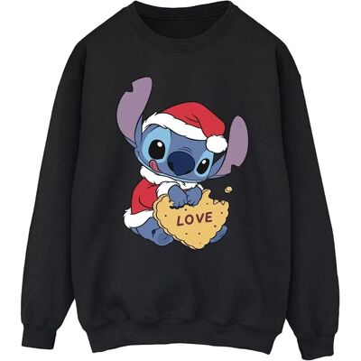 Disney Lilo En Stitch Kerstmis Liefde Biscuit Sweatshirt - Heren Zwart XL Disney Lilo En Stitch Kerstmis Liefde Biscuit Sweatshirt - Heren Zwart XL