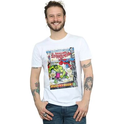 Marvel Heren Spider-Man VS Hulk Wit Slim Fit T-Shirt Marvel Heren Spider-Man VS Hulk Wit Slim Fit T-Shirt