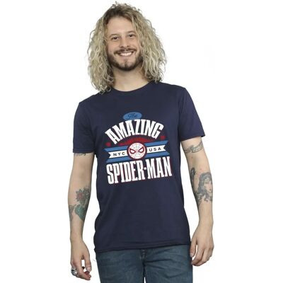 T-shirt Uomo Marvel Spider-Man NYC Blu Navy - T-Shirt T-shirt Uomo Marvel Spider-Man NYC Blu Navy - T-Shirt