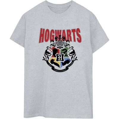 Harry Potter Hogwarts Emblem Boyfriend T-Shirt Sport Grau - T-Shirt Harry Potter Hogwarts Emblem Boyfriend T-Shirt Sport Grau - T-Shirt