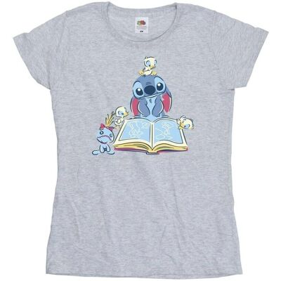 Disney Lilo & Stitch Lees Een Boek Katoenen T-Shirt - Lichtgrijs - XS Disney Lilo & Stitch Lees Een Boek Katoenen T-Shirt - Lichtgrijs - XS