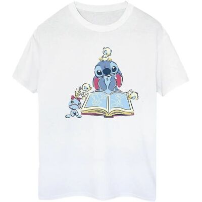 T-shirt donna Disney Lilo & Stitch Lettura Libro - Casual, Bianco, XXX-Large T-shirt donna Disney Lilo & Stitch Lettura Libro - Casual, Bianco, XXX-Large