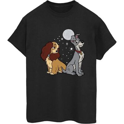Disney Dames Lady And The Tramp Maan Katoenen Boyfriend T-Shirt - T-Shirt Disney Dames Lady And The Tramp Maan Katoenen Boyfriend T-Shirt - T-Shirt