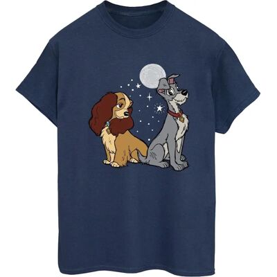 Disney Vrouw Lady And The Tramp Maan Katoenen Boyfriend T-Shirt Disney Vrouw Lady And The Tramp Maan Katoenen Boyfriend T-Shirt