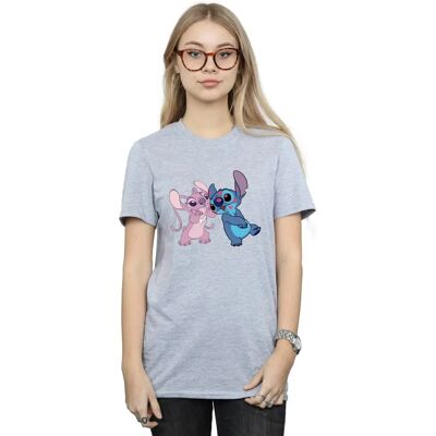 Disney Lilo & Stitch Kisses Katoenen Boyfriend T-Shirt - T-shirt Disney Lilo & Stitch Kisses Katoenen Boyfriend T-Shirt - T-shirt