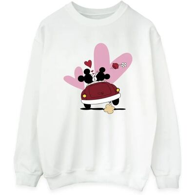 Disney Mickey Mouse Auto Sweatshirt - Wit - Trui Disney Mickey Mouse Auto Sweatshirt - Wit - Trui