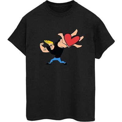 Absolute Cult Johnny Bravo T-Shirt Donna Cuore Regalo Fit Boyfriend - Grigio Sport Absolute Cult Johnny Bravo T-Shirt Donna Cuore Regalo Fit Boyfriend - Grigio Sport