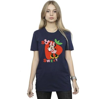 Maglietta Disney Minnie Mouse So Sweet Strawberry Blu Navy Taglia Boyfriend Maglietta Disney Minnie Mouse So Sweet Strawberry Blu Navy Taglia Boyfriend