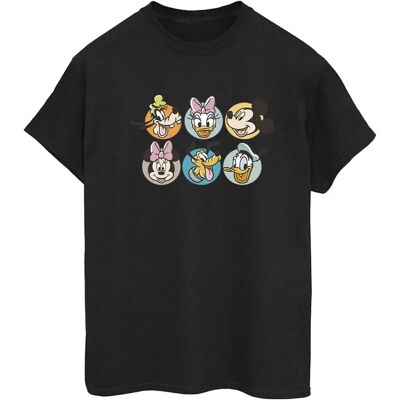 Disney Mickey Mouse En Vrienden Gezicht Cotton Boyfriend T-Shirt - Zwart - T-Shirt Disney Mickey Mouse En Vrienden Gezicht Cotton Boyfriend T-Shirt - Zwart - T-Shirt