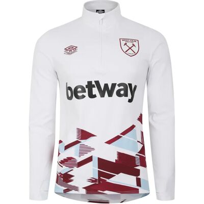 Umbro 2023-2024 West Ham Warm Up Midlayer Top - Biały Wydajność Umbro 2023-2024 West Ham Warm Up Midlayer Top - Biały Wydajność