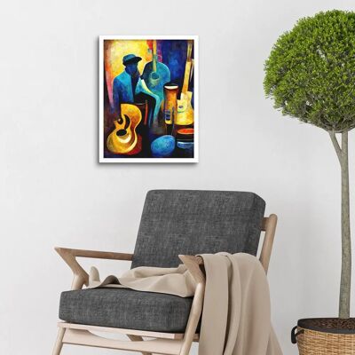 Artery8 - Abstract Jazz Blues Musician - 12x16 - Framed - Art Print Artery8 - Abstract Jazz Blues Musician - 12x16 - Framed - Art Print