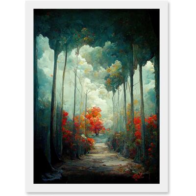 Artery8 - Autumn Forest Path - A4 - Framed - Wall Art Artery8 - Autumn Forest Path - A4 - Framed - Wall Art