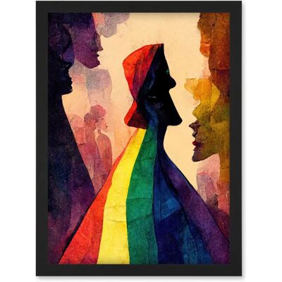 Artery8 The Others - Abstract Rainbow Figures - A4 - Framed - Art Print Artery8 The Others - Abstract Rainbow Figures - A4 - Framed - Art Print