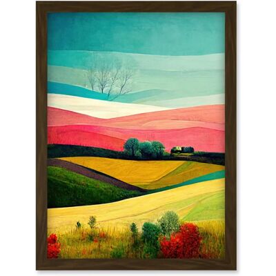 Artery8 - Four Seasons Colourful Landscape - A4 - Framed - Artwork Artery8 - Four Seasons Colourful Landscape - A4 - Framed - Artwork