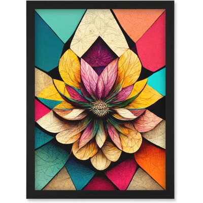 Artery8 - Geometric Floral Mandala - Multicoloured - A4 Artery8 - Geometric Floral Mandala - Multicoloured - A4