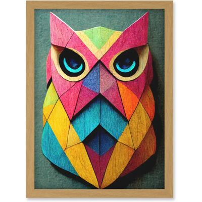 Artery8 - Geometric Rainbow Owl Picture - A4 - Wall Art Print Artery8 - Geometric Rainbow Owl Picture - A4 - Wall Art Print