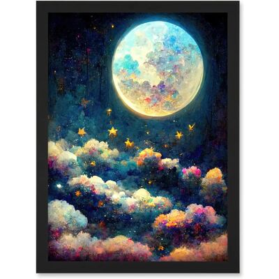 Artery8 - Dreamy Night Sky - A4 - Framed Wall Art Print Artery8 - Dreamy Night Sky - A4 - Framed Wall Art Print