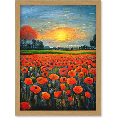 Artery8 - Flanders Field At Sunset - A4 - Wall Art Artery8 - Flanders Field At Sunset - A4 - Wall Art