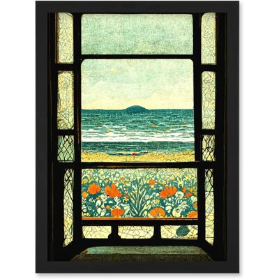 Artery8 - Sea View Beach Flowers William Morris Artwork - A4 Artery8 - Sea View Beach Flowers William Morris Artwork - A4