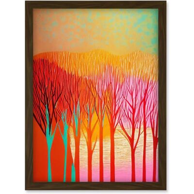 Artery8 - Forest Treetops Linocut Illustration Artery8 - Forest Treetops Linocut Illustration