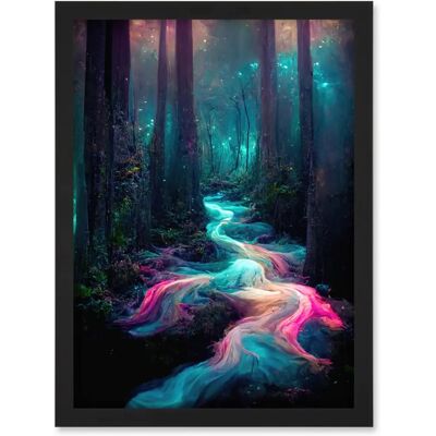 Artery8 - The Enchanted Forest - Black - A4 - Framed Wall Art Print Artery8 - The Enchanted Forest - Black - A4 - Framed Wall Art Print