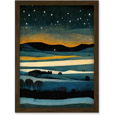 Artery8 - Star Filled Twilight Landscape - A4 - Framed - Wall Art Print Artery8 - Star Filled Twilight Landscape - A4 - Framed - Wall Art Print