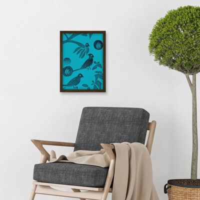 Artery8 Linocut Birds - A4 - Framed Wall Art Artery8 Linocut Birds - A4 - Framed Wall Art