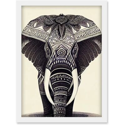 Artery8 Elephant - Black-White - Framed Wall Art Artery8 Elephant - Black-White - Framed Wall Art