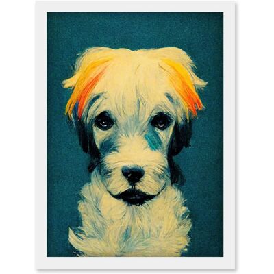 Artery8 - Border Terrier Dog Artwork - Framed A4 Artery8 - Border Terrier Dog Artwork - Framed A4