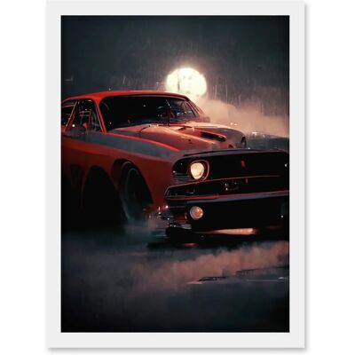 Artery8 - Classic Red Sports Car - A4 - Framed - Wall Art Print Artery8 - Classic Red Sports Car - A4 - Framed - Wall Art Print