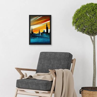 Artery8 - Dramatic Glasgow City Skyline - Wall Art Print Artery8 - Dramatic Glasgow City Skyline - Wall Art Print