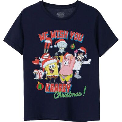 SpongeBob SquarePants Unisex Kids Short Sleeve T-Shirt - Krabby Christmas - T-Shirt SpongeBob SquarePants Unisex Kids Short Sleeve T-Shirt - Krabby Christmas - T-Shirt
