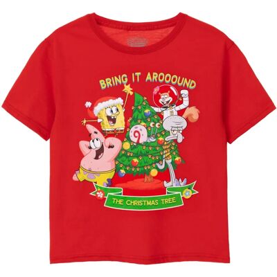SpongeBob SquarePants Red Christmas Tree Kids T-Shirt - T-Shirt SpongeBob SquarePants Red Christmas Tree Kids T-Shirt - T-Shirt
